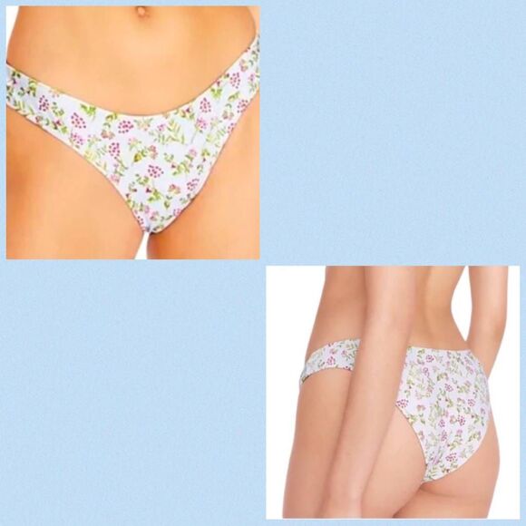 J. CREW RE-IMAGINED Curved Waist Cheeky Bikini Bottom Cloud Meadow Floral - Picture 1 of 4